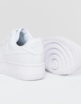 nike air force upstep platform trainers in white