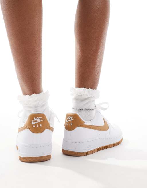 Nike Air Force 1 Baskets Blanc marron