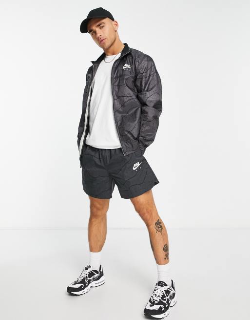 Nike - Air - Giacca sportiva impermeabile color antracite con stampa, 4 di 4