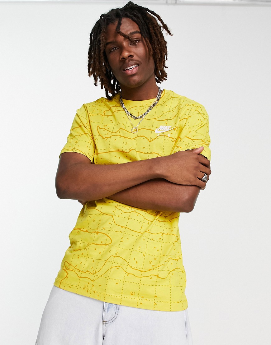 Nike Air graphic logo T-shirt in yellow