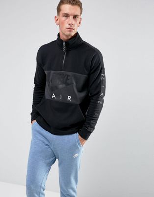 Nike Air Half-Zip Sweatshirt In Black 