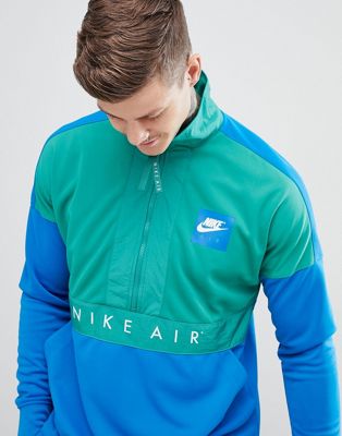 nike air half zip windbreaker jacket in blue