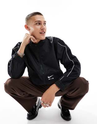 Nike Swoosh Air woven tracktop in black - ASOS Price Checker