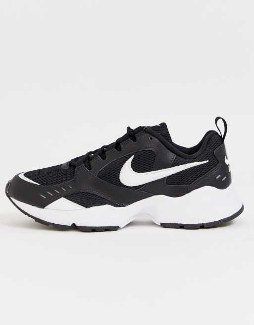 Nike white and outlet black air heights trainers