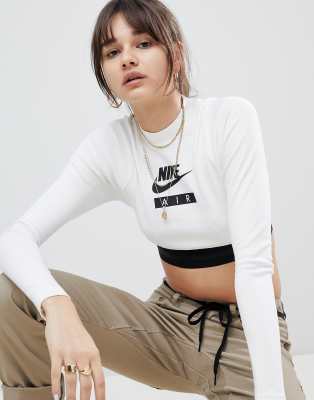 nike air white crop top