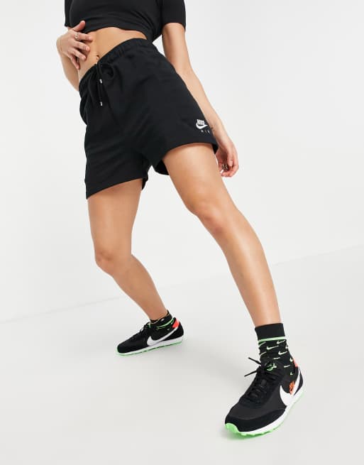 Nike Air high rise fleece shorts in black