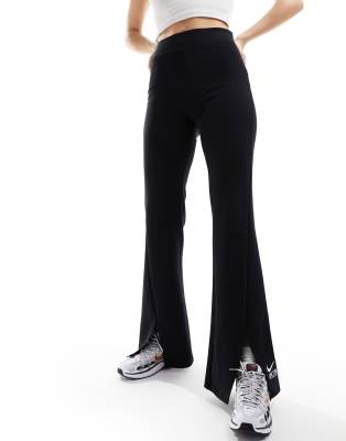 Nike Air High Waisted Flared Leggings In Black In Black