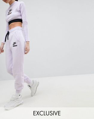 Nike Air High Waisted Joggers In Lilac 