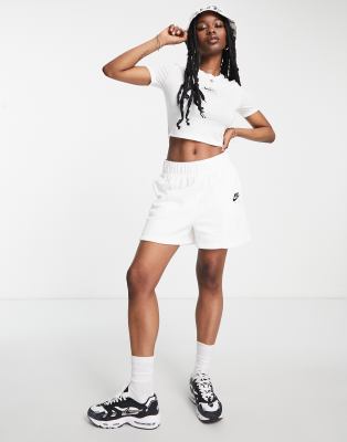 Nike Air high waisted shorts in white - ASOS Price Checker