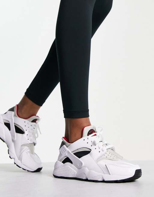 Nike Air Huarache Baskets Blanc noir et gris