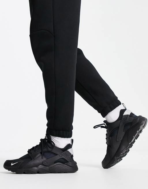 Nike Air Huarache Baskets Noir et argent m tallis ASOS