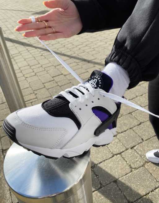 Nike Air – Huarache – Biało-czarno-fioletowe buty sportowe, 3 z 4