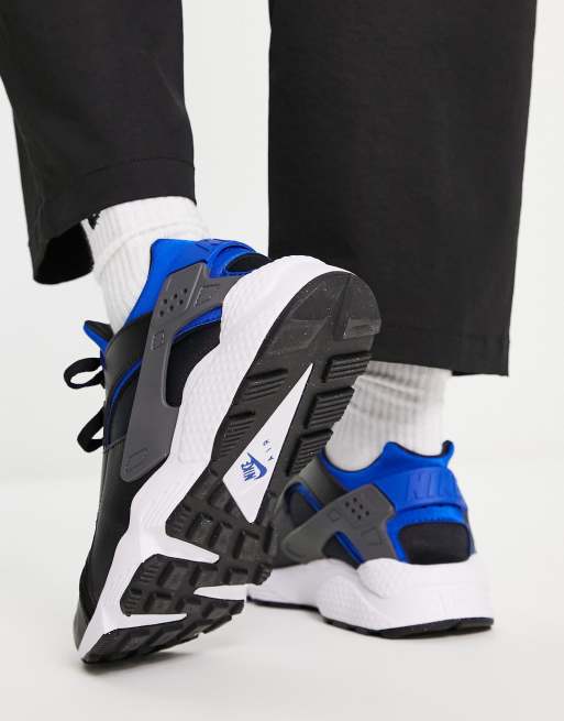 Nike air huarache blue clearance and black