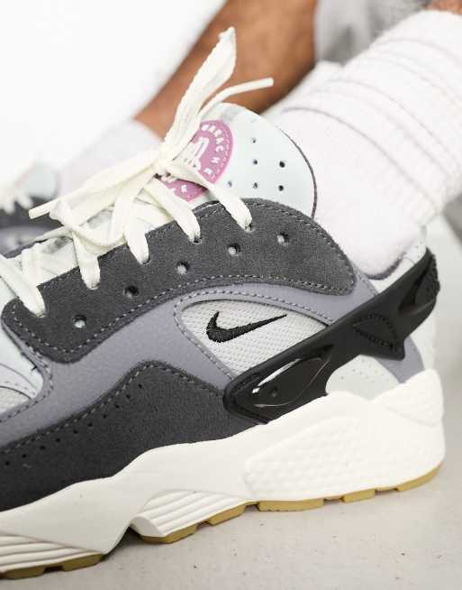 Nike Air Huarache Runner trainers in white and grey