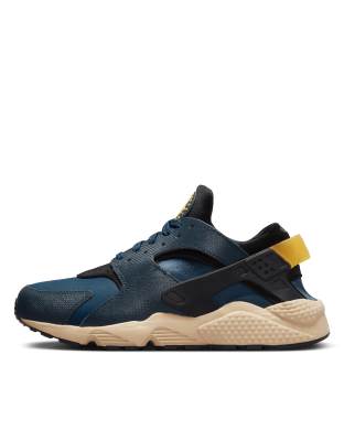 Nike air huarache 2024 navy blue and white