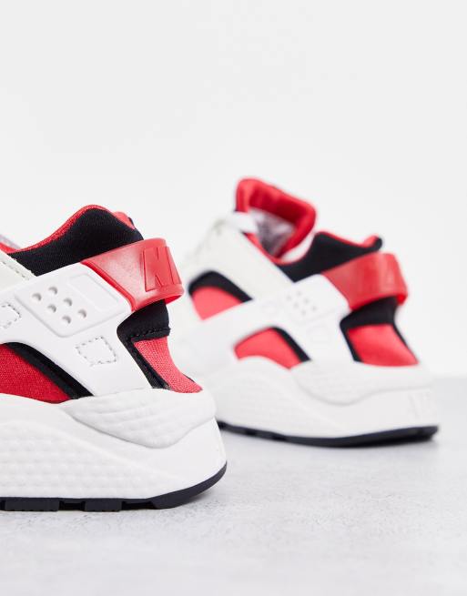 Nike huarache best sale white and red