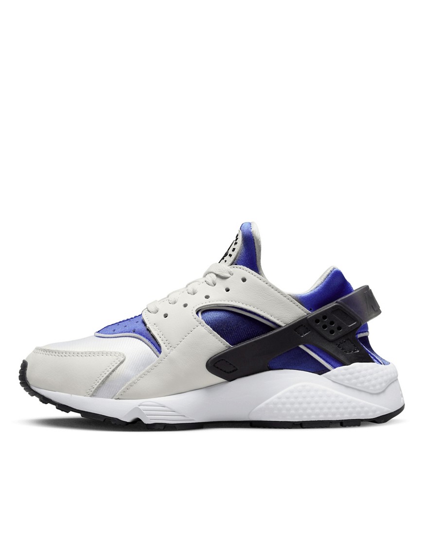 Nike Air Huarache sneakers in white, black and lapis blue
