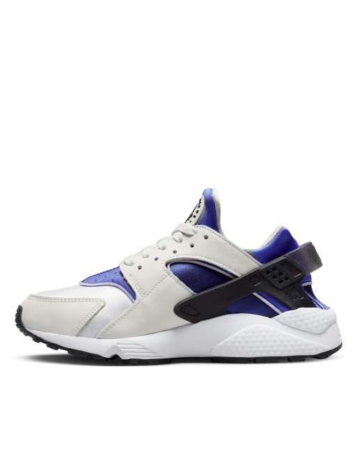 Nike Air Huarache sneakers in white black and lapis blue ASOS