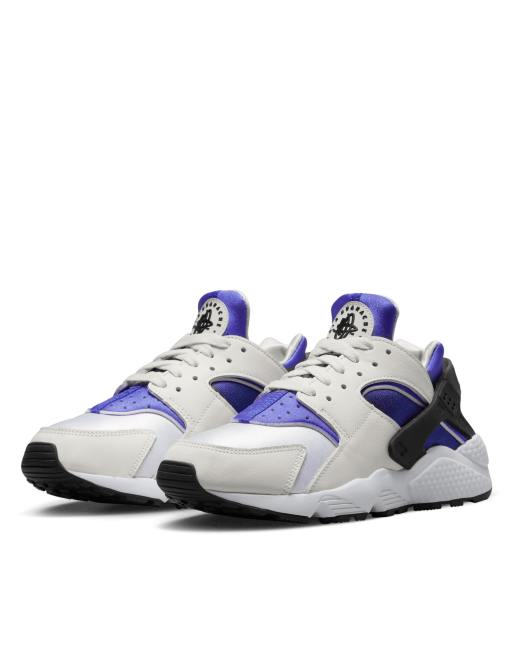 Nike Air Huarache sneakers in white black and lapis blue ASOS