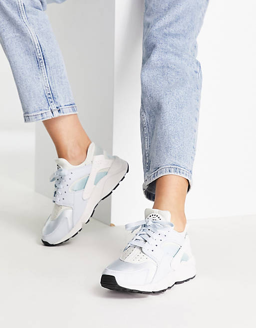 Nike Air - Huarache - Sneakers in wit en gemixt oceaanblauw