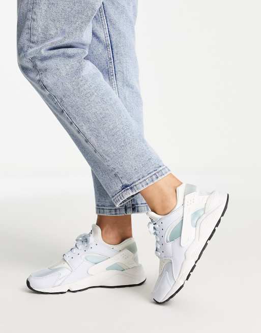 Nike Air - Huarache - Sneakers in wit en gemixt oceaanblauw, 3 van 4