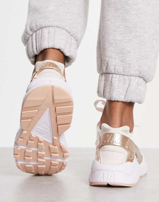 Nike Air Huarache Sneakers rosa tenue e argento metallizzato