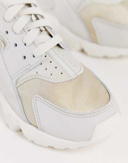 Nike Air Huarache trainers in light bone and sail cream