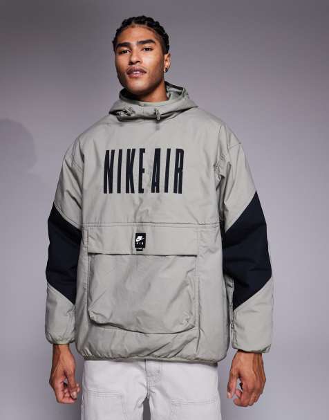 Nike – Air – Jacke aus Webstoff in Grau und Schwarz - view 1