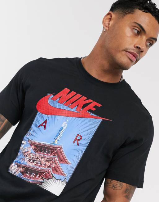 traductor Iluminar Touhou Nike Air Japan graphic print t-shirt in black | ASOS