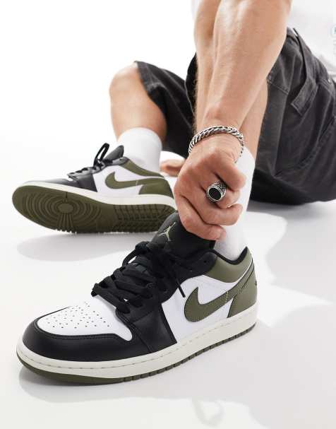 Nike - Air Jordan 1 - Baskets basses - Blanc, vert et noir - view 1