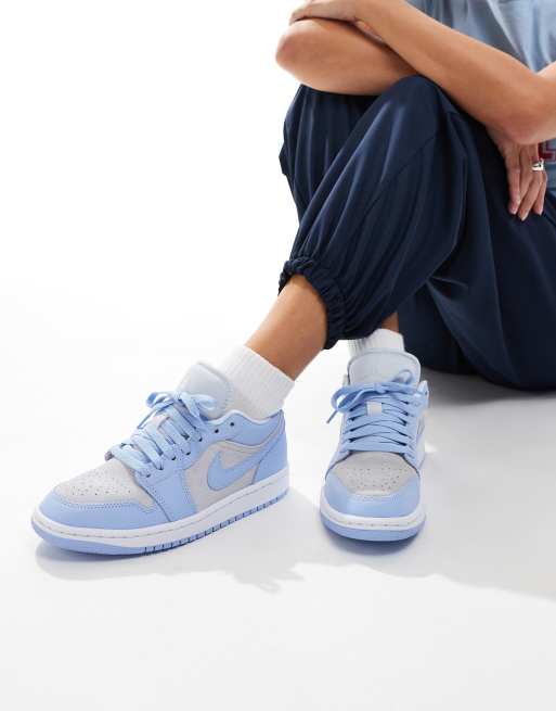 Nike - Air Jordan 1 - Baskets basses - Bleu clair et gris, 4 de 5