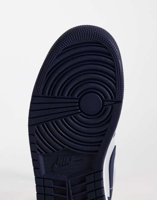 Nike - Air Jordan 1 - Baskets basses tissées - Bleu marine/gris clair, 5 de 5