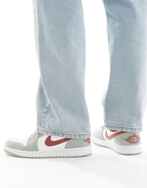 Nike - Air Jordan 1 - Baskets basses - Vert et blanc cassé, 5 de 5