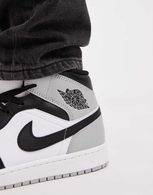 Nike - Air Jordan 1 - Baskets mi-hautes - Blanc et noir, 4 de 5