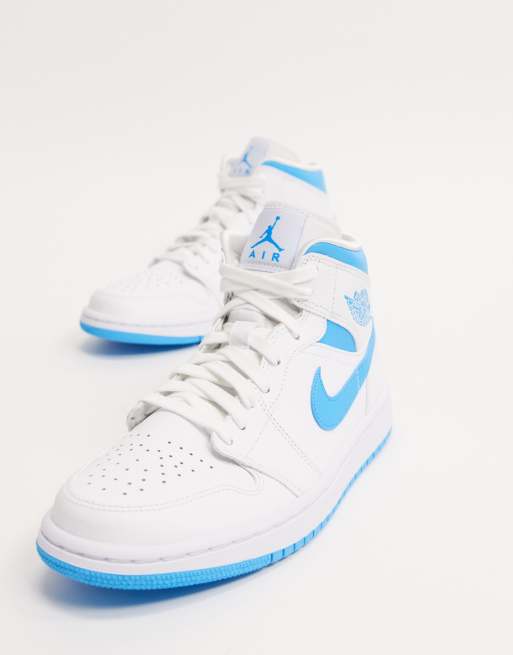 Nike air jordan blanche et bleu hot sale