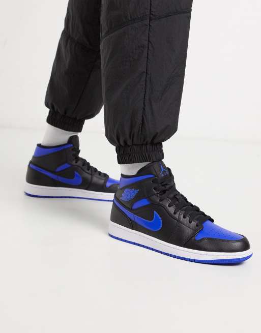 Jordan one bleu noir hot sale