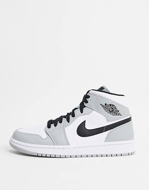 Nike - Air Jordan 1 - Baskets mi-hautes - Gris/blanc