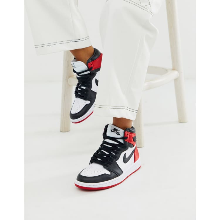 Jordan 1 rouge cheap et noir femme