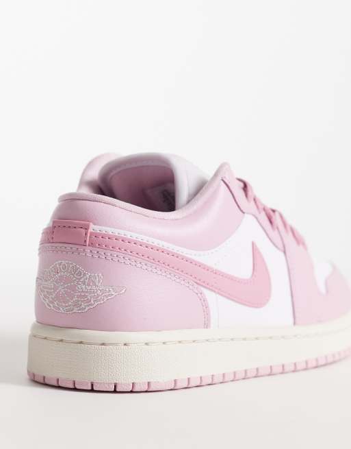 Nike – Air Jordan 1 – Biało-różowe buty sportowe przed kostkę  , 4 z 5