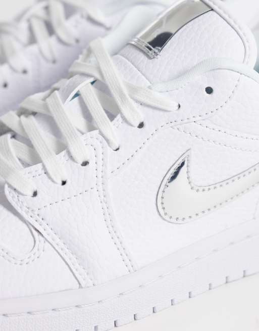 Nike – Air Jordan 1 – Biało-srebrne buty sportowe, 4 z 5