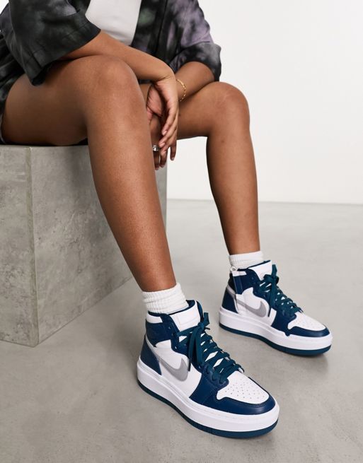 Nike Air Jordan 1 Elevate high sneakers in gray and blue | ASOS