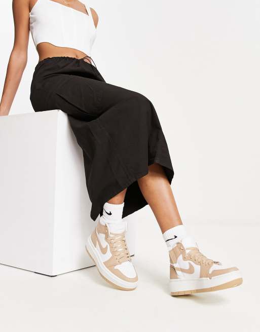 Nike Air Jordan 1 Elevate high sneakers in white and sail | ASOS