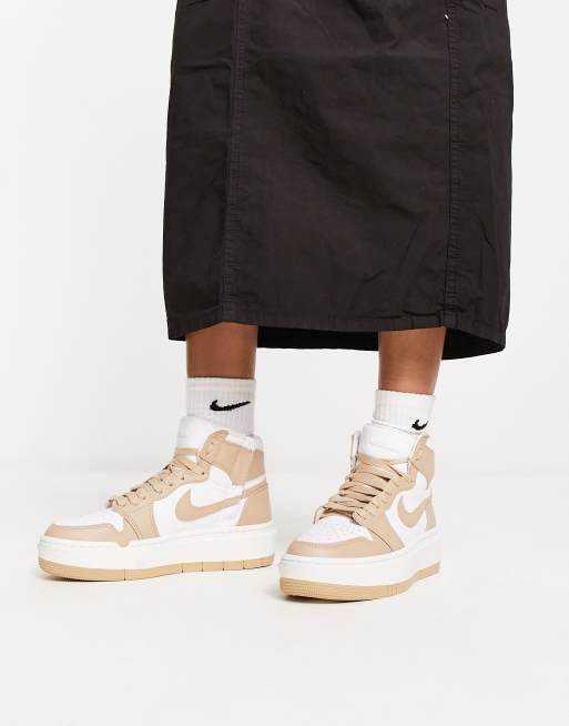Nike Air Jordan 1 Elevate high sneakers in white and sail | ASOS