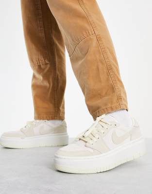 NIKE AIR JORDAN 1 ELEVATE LOW SNEAKERS IN BEIGE AND WHITE-NEUTRAL