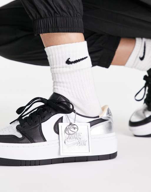 Jordan 1 cheap black white silver