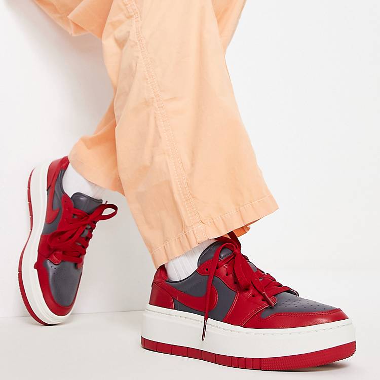 Nike Air Jordan 1 Elevate Low sneakers in red and gray | ASOS