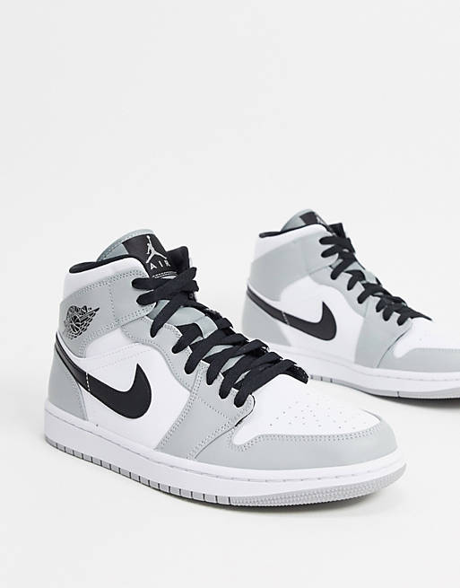Nike - Air Jordan 1 - Halfhoge sneakers in grijs/wit
