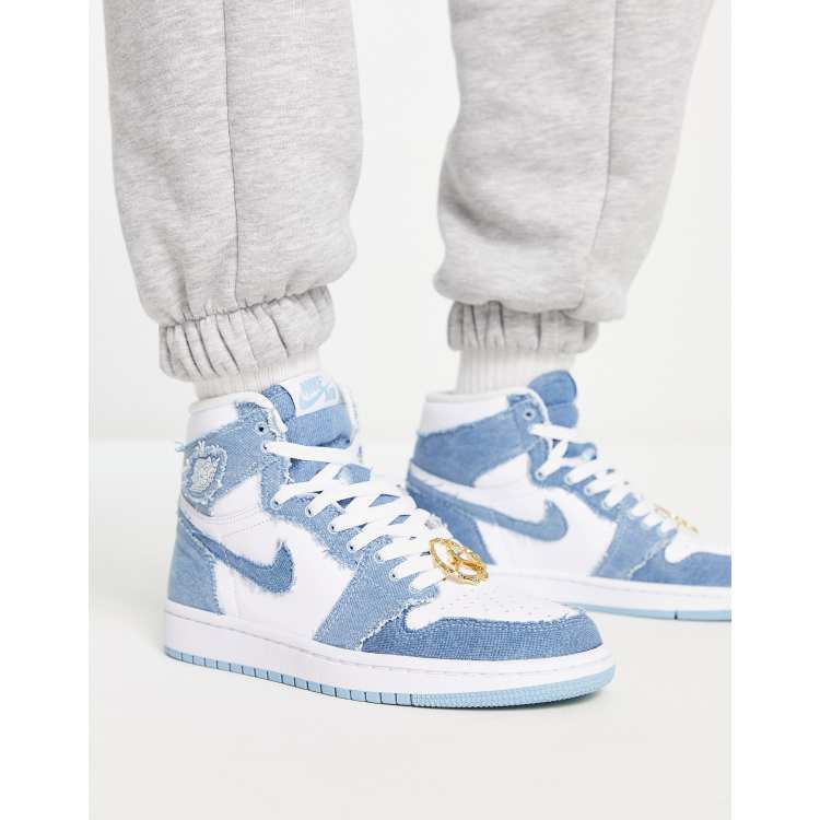 Nike Air Jordan 1 High OG sneakers in white/boarder blue