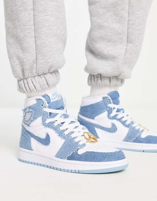 Nike Air Jordan 1 High OG sneakers in white/boarder blue | ASOS