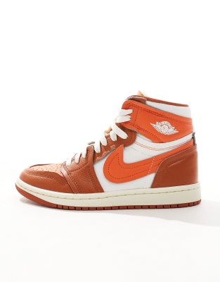 Nike Air Jordan 1 high sneakers in white and orange | ASOS